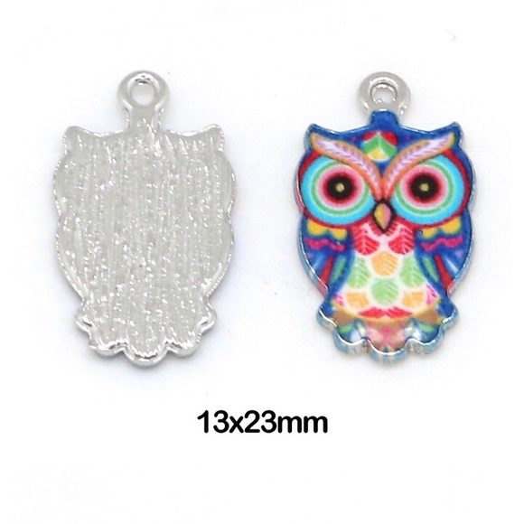 ❤️ 5 for $15 Bright Owl Pendant Zinc Alloy Enamel - Picture 4 of 8